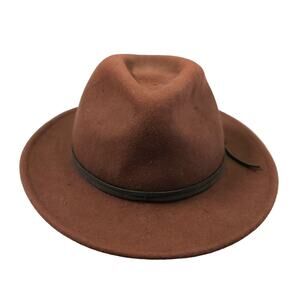 Chuck Quality Goods Fedora Hat Red Brown 100% Wool Classic Men’s Style